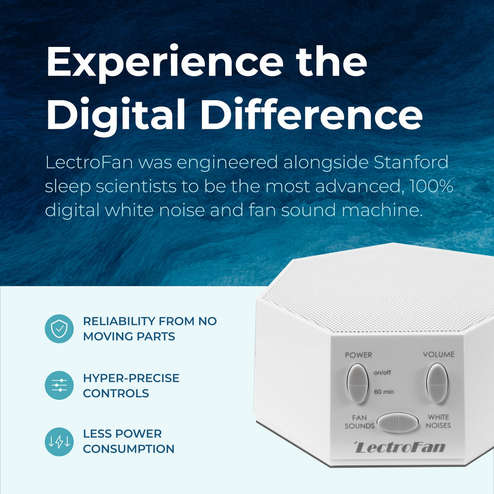 LectroFan Classic top view highlighting the device's compact form factor.