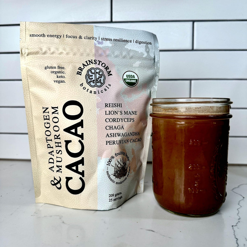 Organic Peruvian cacao beans and smooth chocolate texture