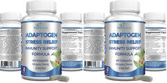 Front label of Adaptogen Stress Relief Immune Support Formula bottle