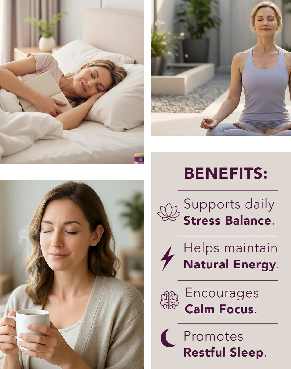 Adaptogen blend of ashwagandha, L-theanine, and rhodiola