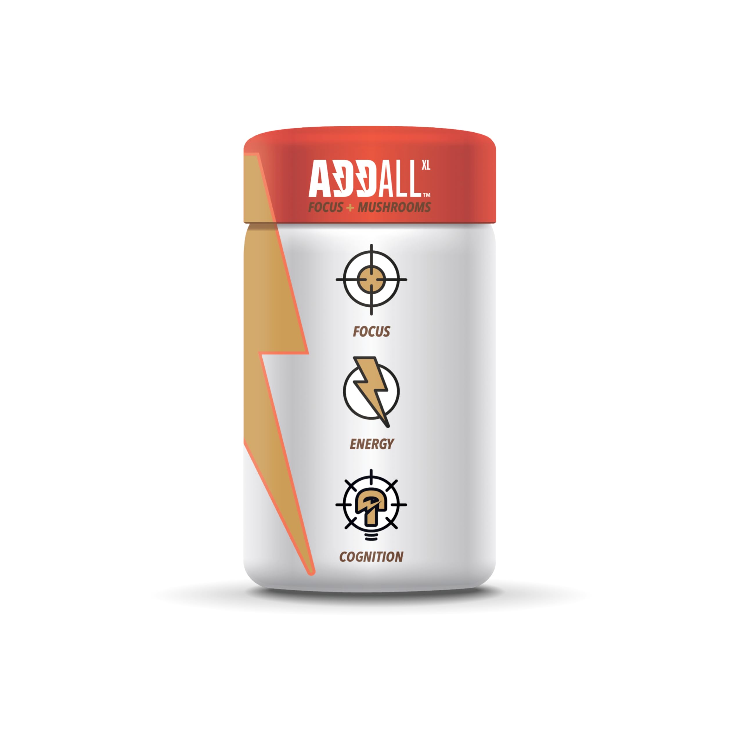 Science-backed ingredients graphic for Addall Focus + Mushrooms Memory Supplement