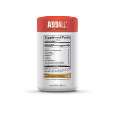 Close-up of Addall Focus + Mushrooms Memory Supplement bottle