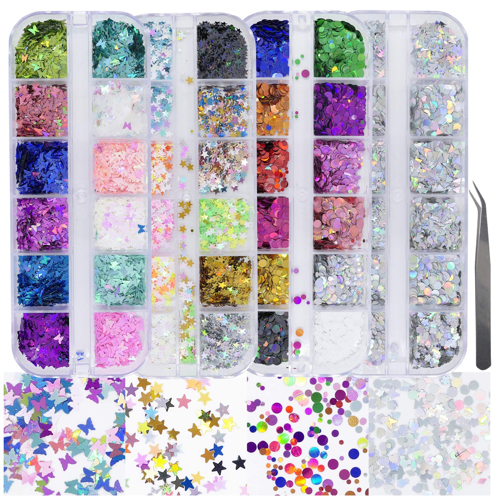 AddFavor butterfly nail sequins close-up for vibrant DIY nail art and eye-catching designs.