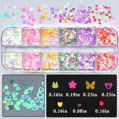 AddFavor flower heart butterfly rabbit glitter adds colorful, whimsical nail art.