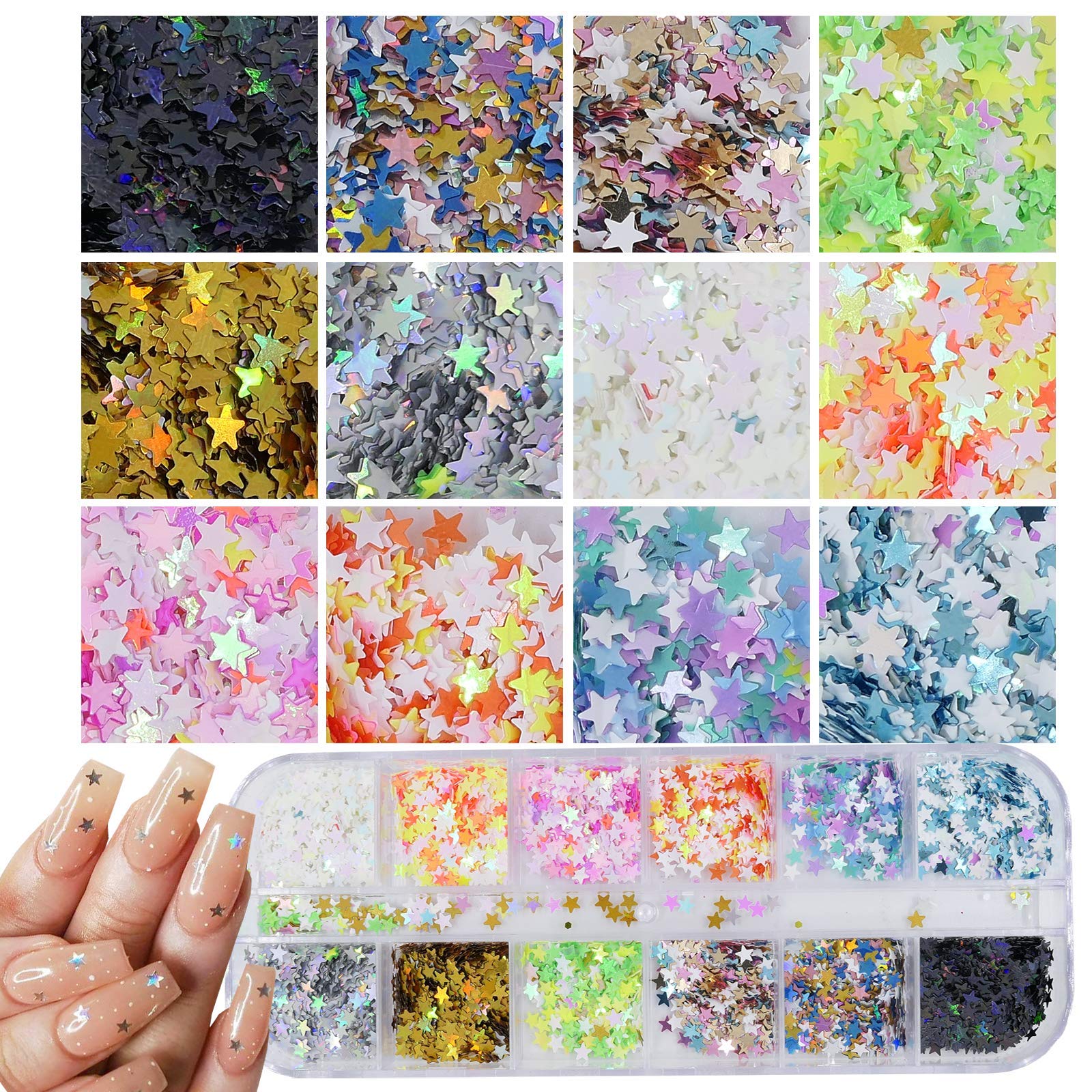 AddFavor laser-silver chunky glitter sequins add luminous dimension to any mani.
