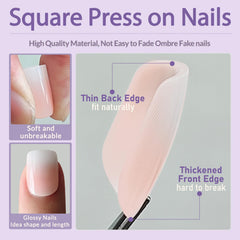 AddFavor short-square nails on fingers illustrating comfortable daily wear.