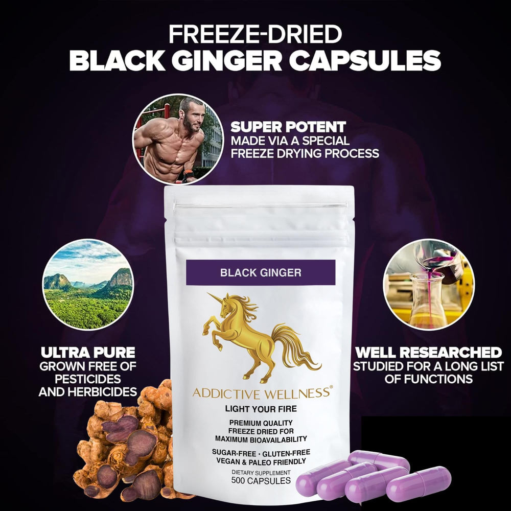 Supplement facts panel showing Kaempferia Parviflora 450mg per capsule