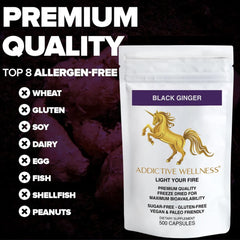 Vegan and Paleo friendly badge with Addictive Wellness products.