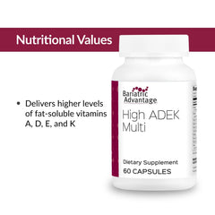 Nutrition facts and ingredients for Bariatric ADEK multivitamin