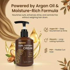 Adglamful Curl Defining Cream applied to damp hair for soft hold.