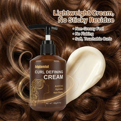 Adglamful Curl Defining Cream forms a humidity barrier for controlled styles.