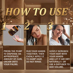 Adglamful Curl Defining Cream packaging highlights a clean, safe formula.