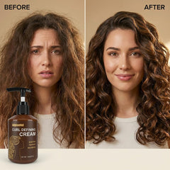 Close-up of Adglamful Curl Defining Cream texture highlighting lightweight finish.