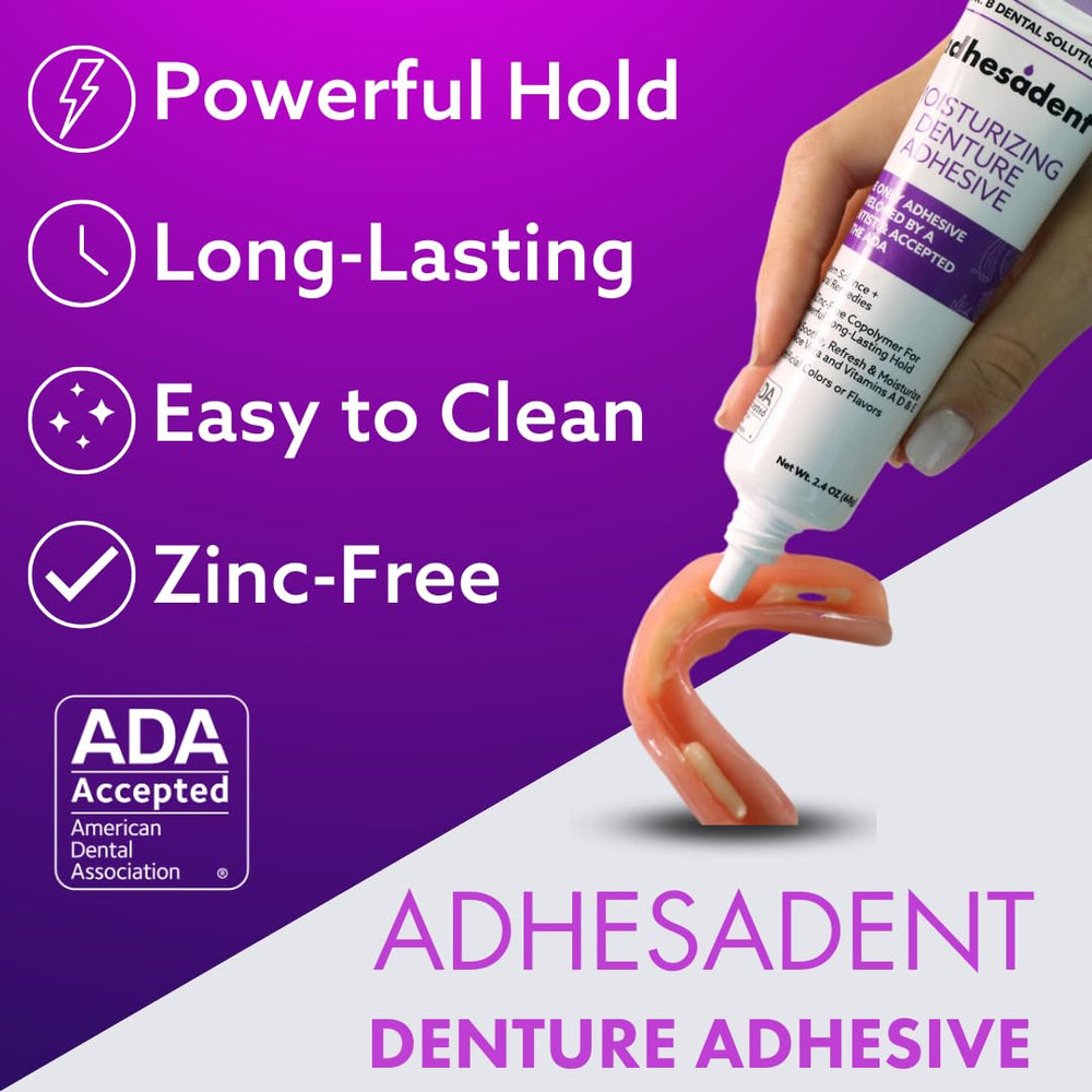 ADA accepted logo on Adhesadent packaging