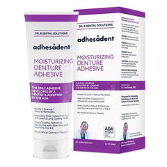 Back view of Adhesadent 2-Pack packaging