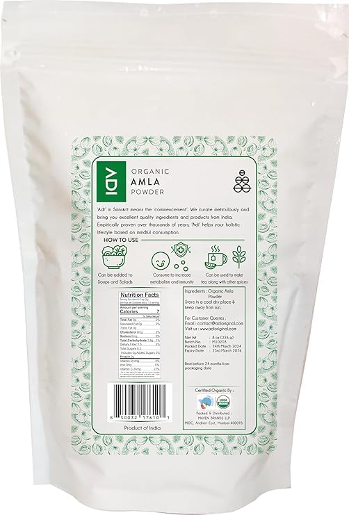 ADI Organic Amla Powder 8oz packaging