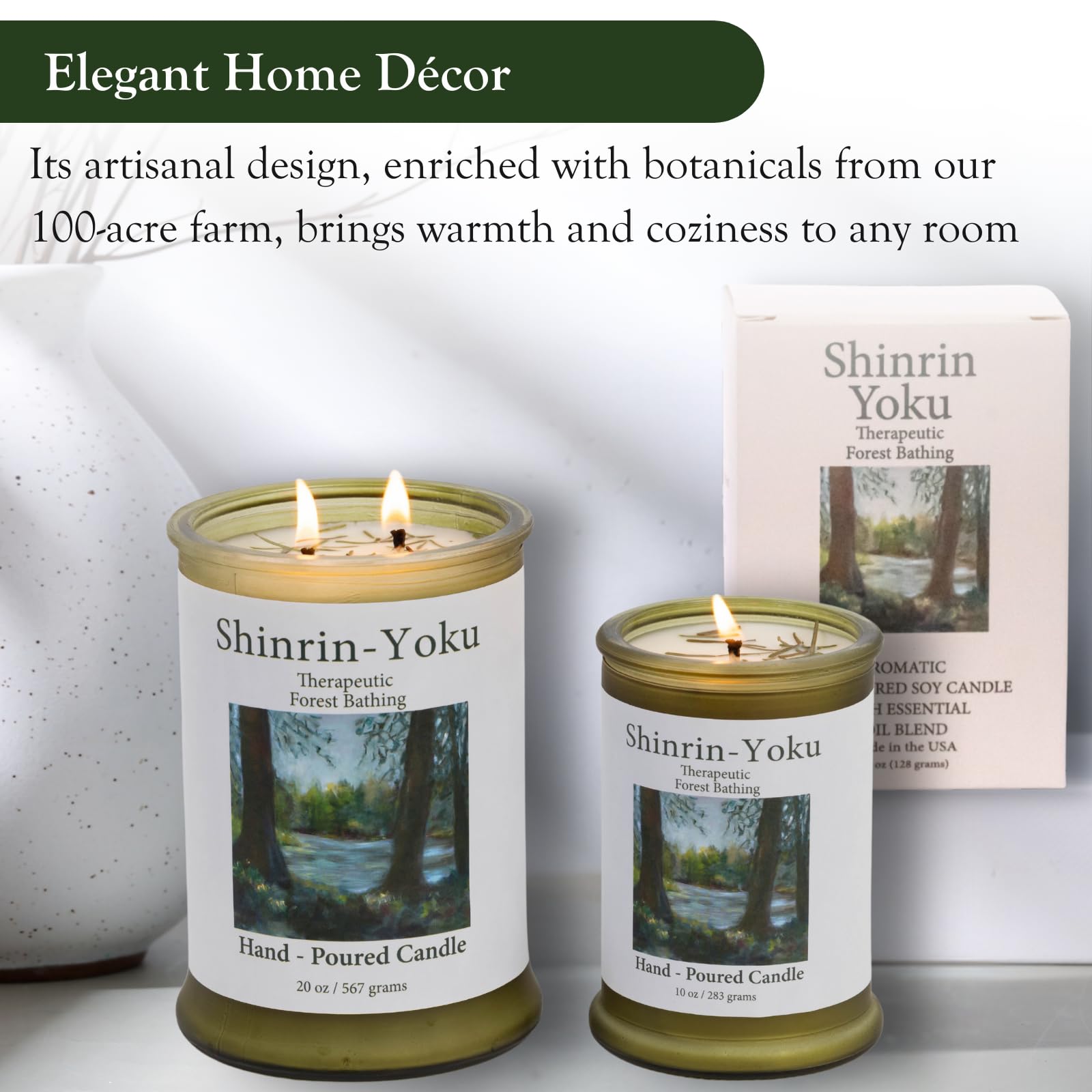 Adirondack Shinrin Yoku candle cedar balsam scent note closeup.