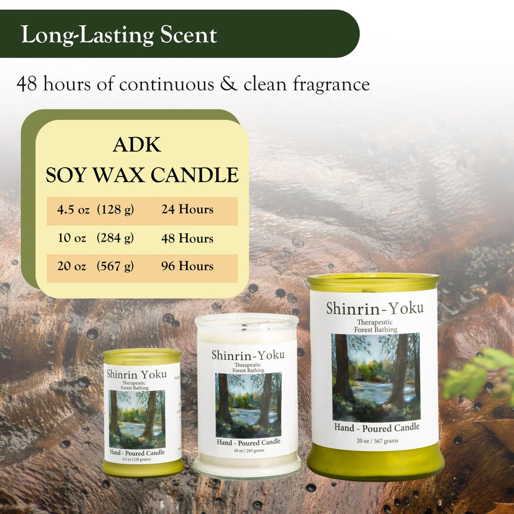 Adirondack Shinrin Yoku soy wax detail indicating non-toxic fragrance.