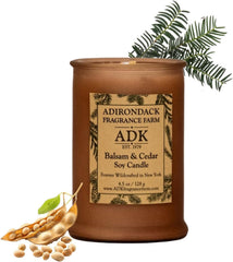 ADK Balsam & Cedar Candle jar – front view