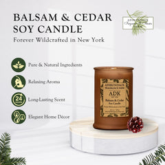 Close-up of balsam and cedar fragrance notes
