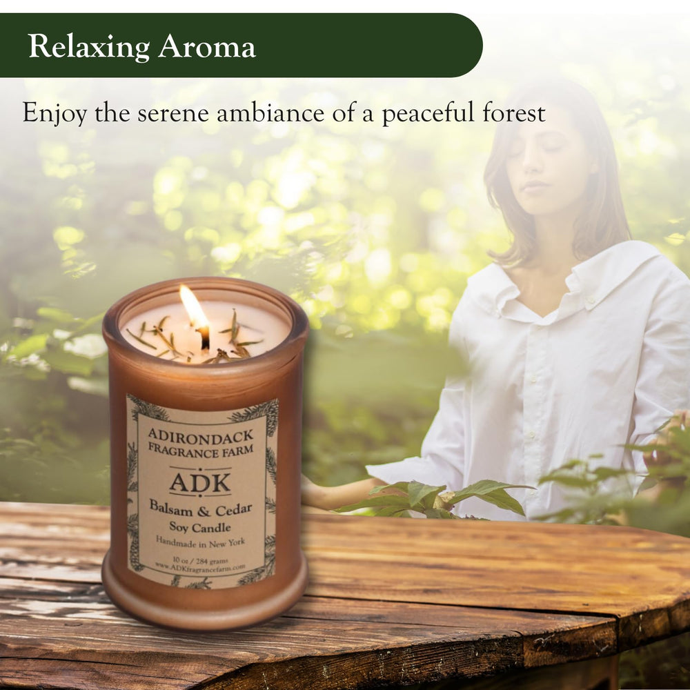 Woodsy forest ambiance candle in a jar