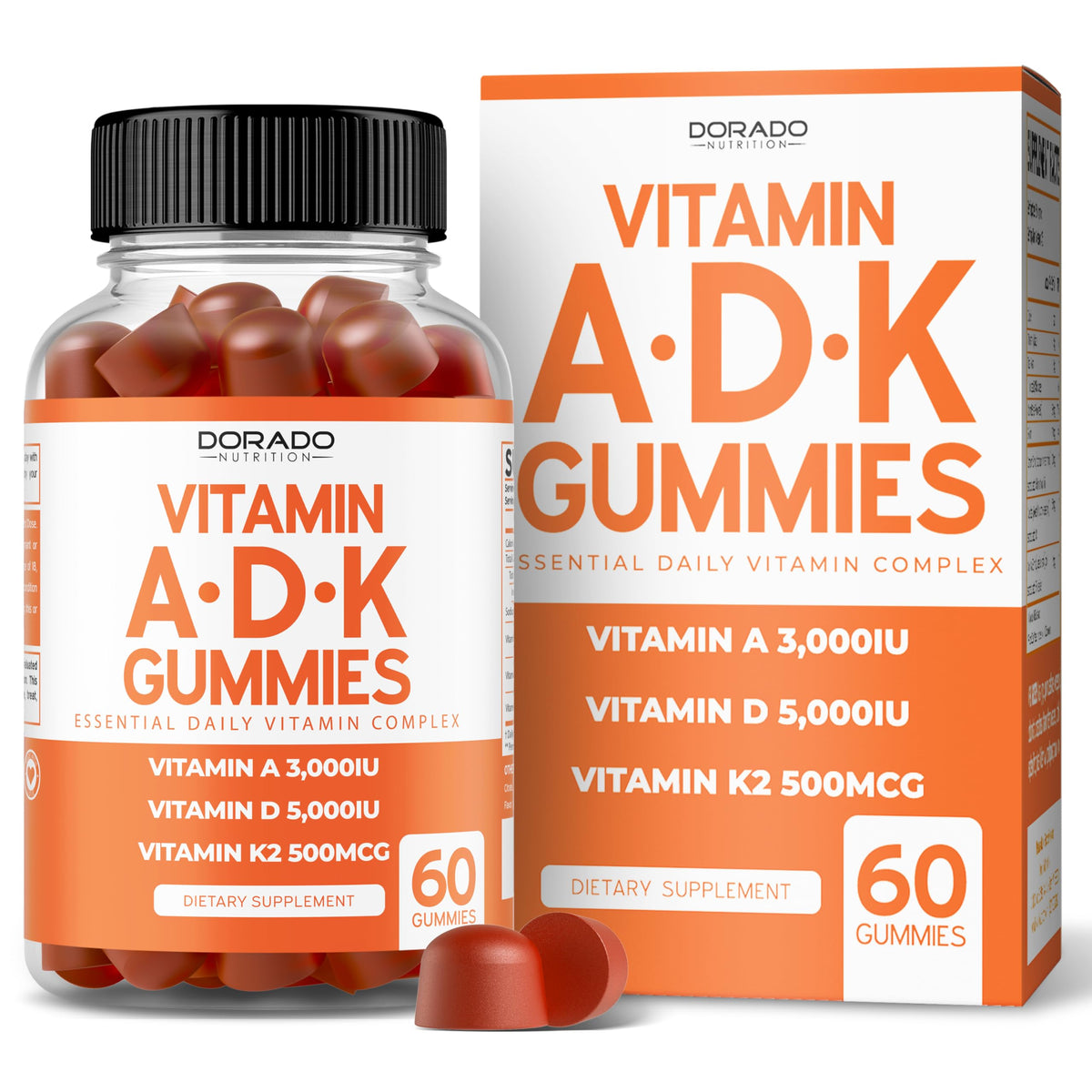 ADK Gummies Vitamin D3 K2 Raspberry 60-count bottle