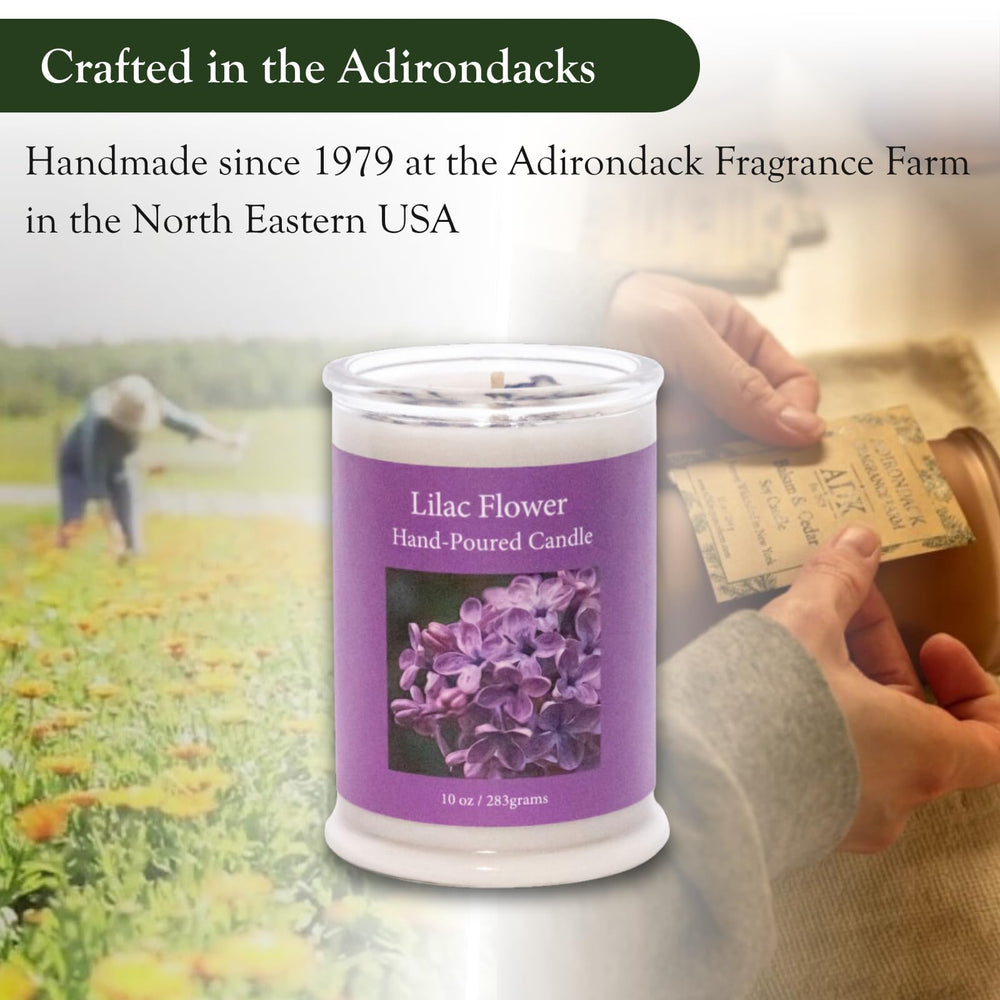 ADK Lilac Candle living room ambiance showcases mood-enhancing floral aroma.