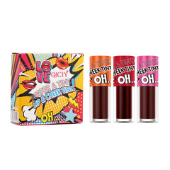 ADMD 3-pack lip tint set packaging demonstrates convenient all-in-one makeup.