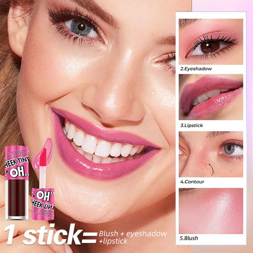 ADMD lip tint-cheek swatch shows natural, buildable flush.