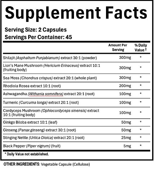 Lion's Mane and Sea Moss in the blend