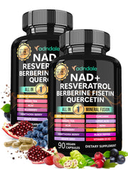 Adndale NAD supplement bottle with 180 capsules