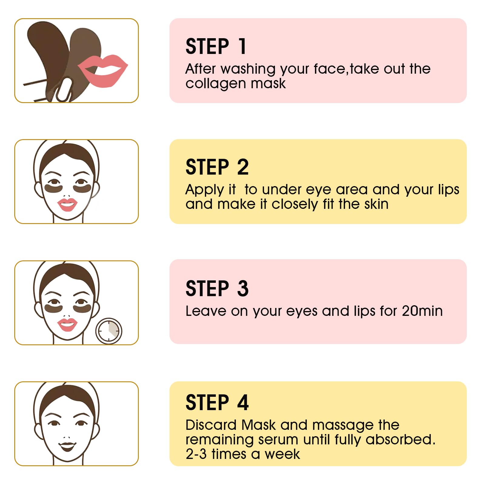 Adofect set of 20 gold eye masks on display for daily skincare