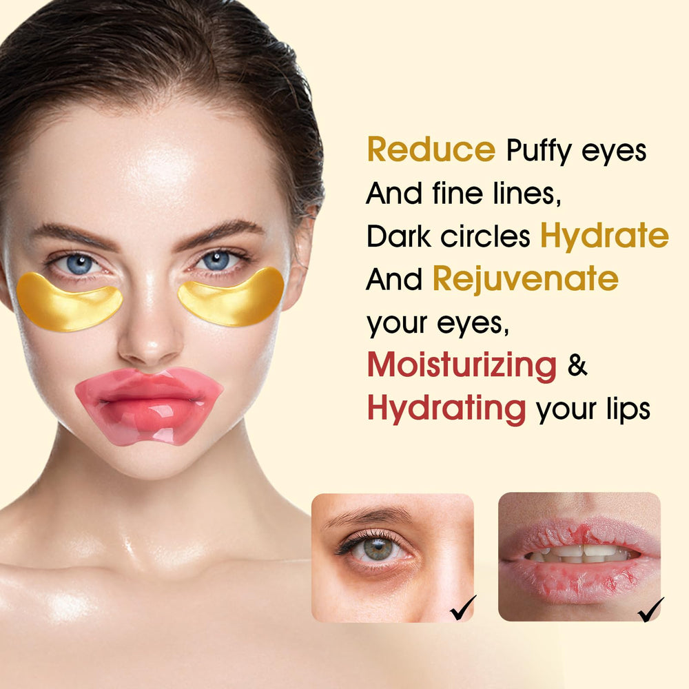 Adofect 24K gold eye patch close-up showing luxurious rejuvenation potential
