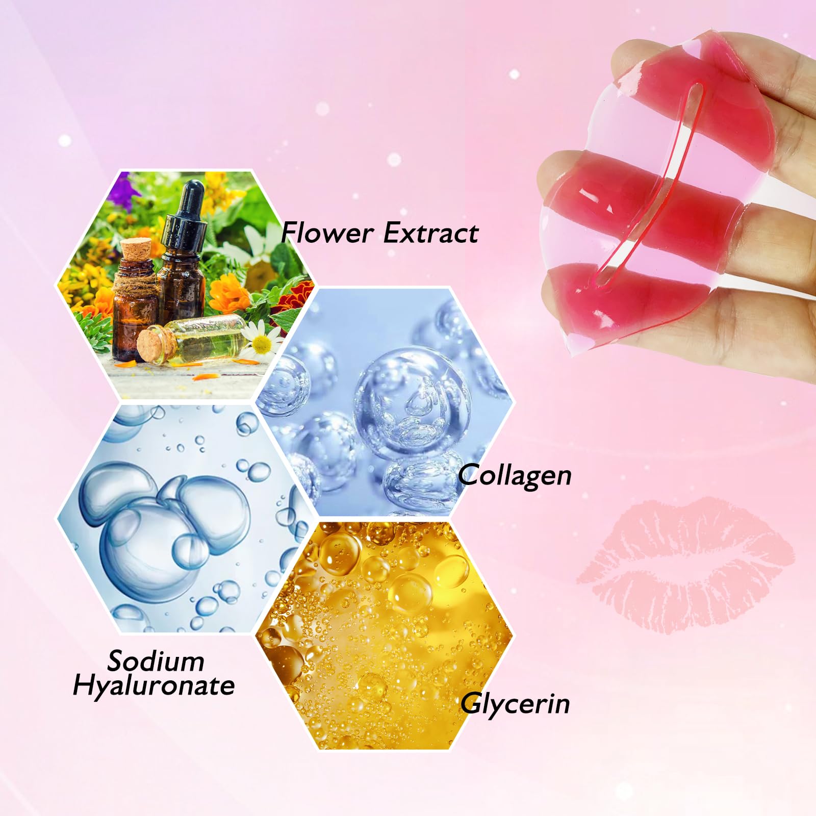 Adofect Peach Collagen Lip Mask crystal texture highlights nourishing care.