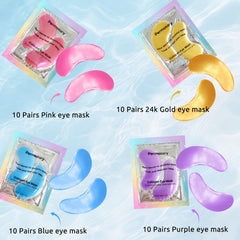 Adofect under eye patches application close-up showing mask placement