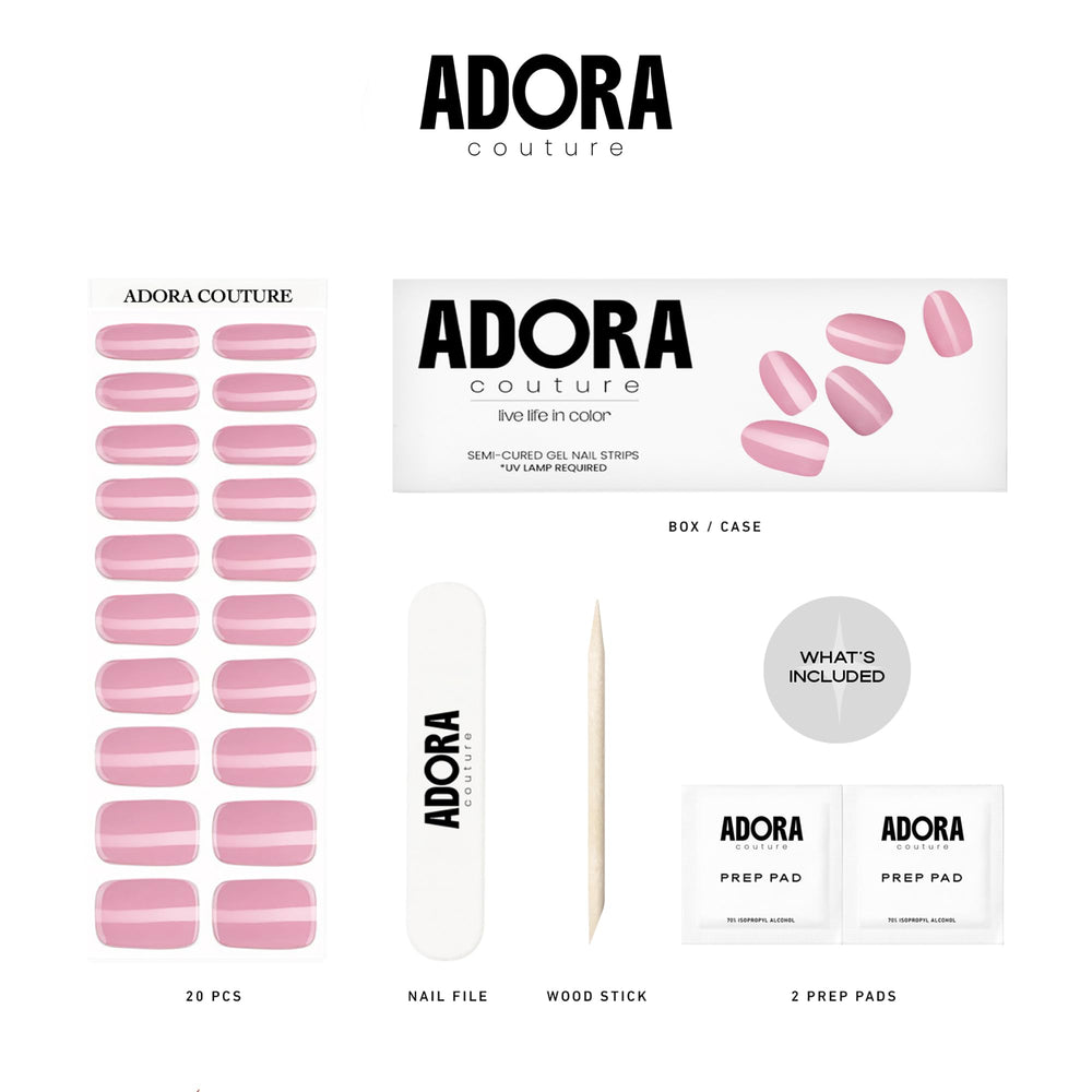 Adora Couture Blush Bloom on-nail application demonstrates easy at-home manicure.