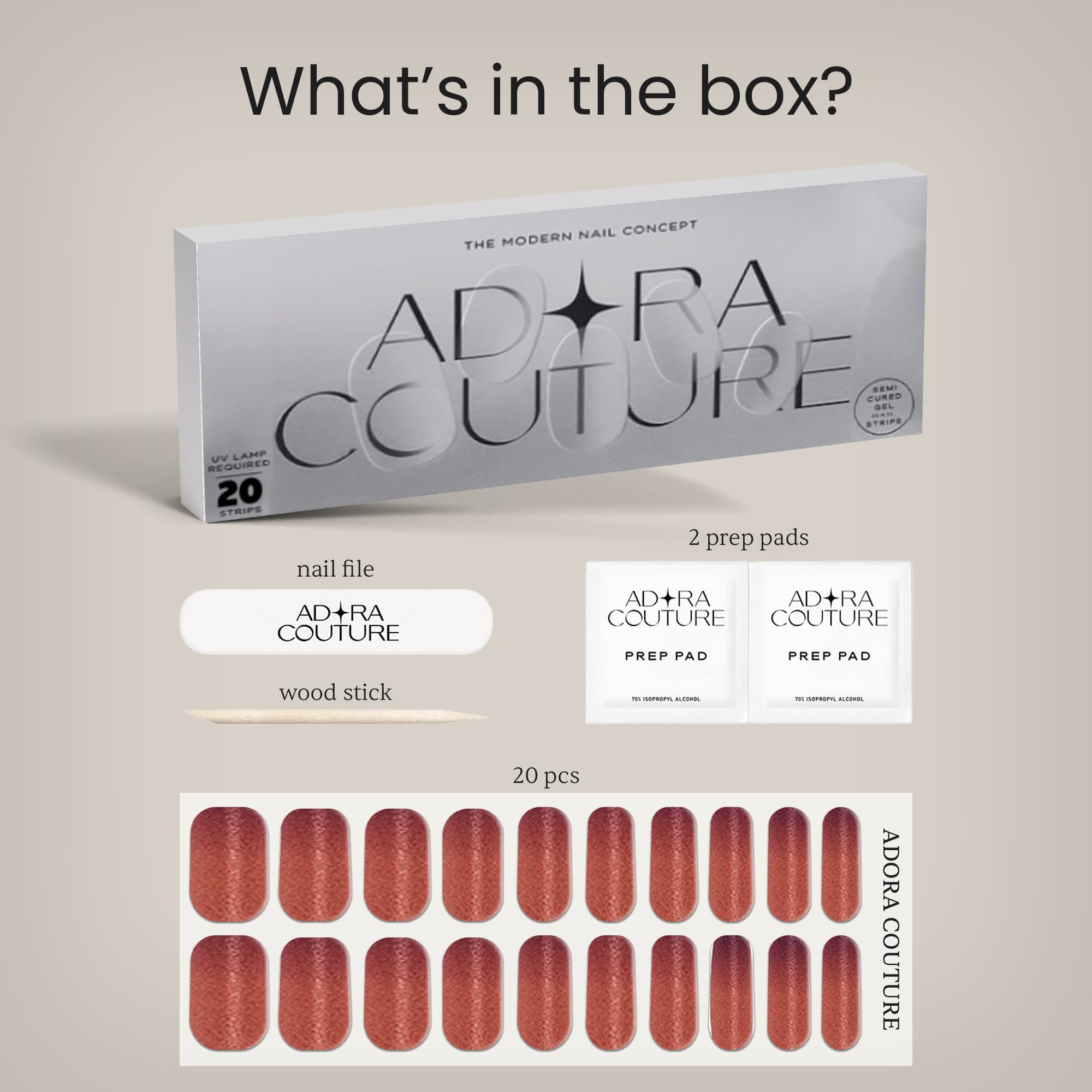 Adora Couture easy-application wraps provide quick, mess-free nail art application.
