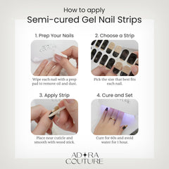 Adora Couture Matte Shine finish gel nail strips blend elegance and resilience