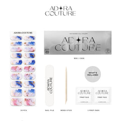 Adora Couture gel strips application-ready for quick, mess-free at-home manicures.