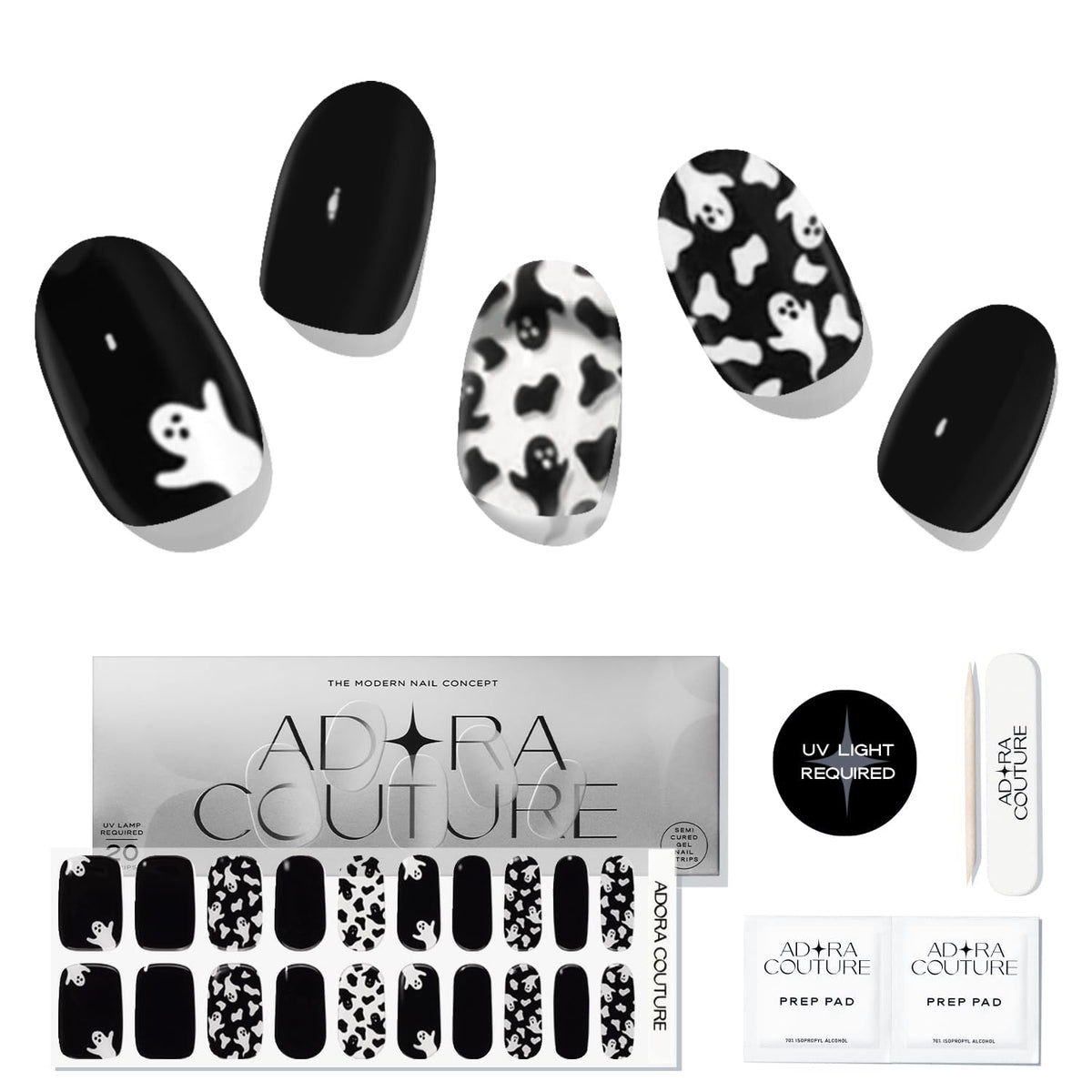 Adora Couture gel nail strips kit for an at-home salon-quality manicure.