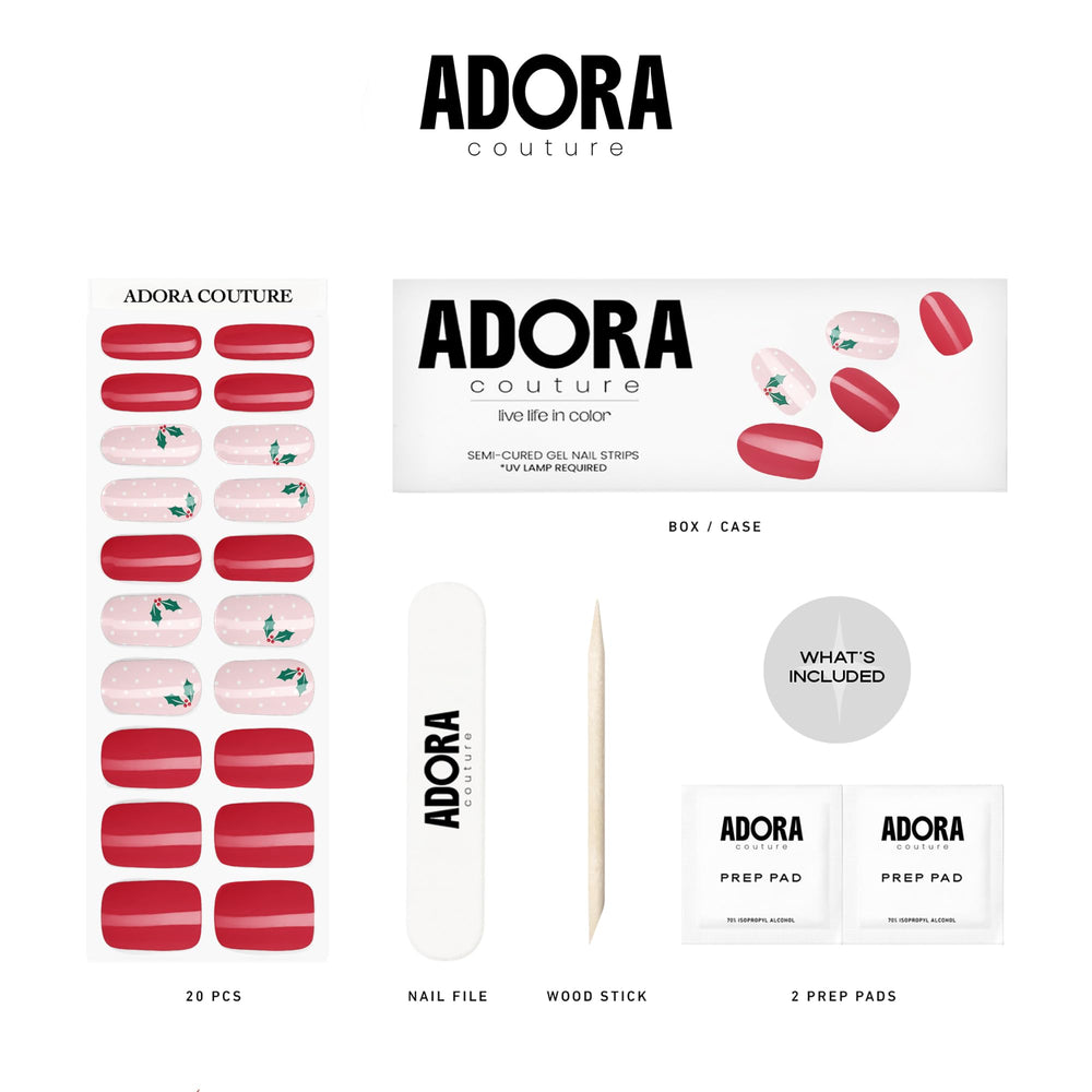 Adora Couture UV light cures the gel nail strips for a glossy finish.