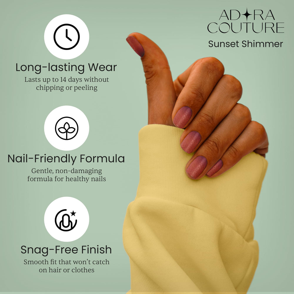 Adora Couture wooden stick helps precise application and smoothing of strips.