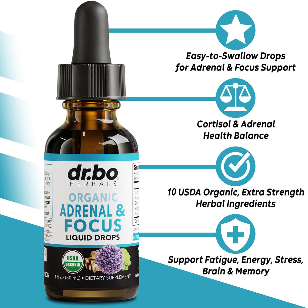 Adrenal Support Drops 1oz bottle back panel