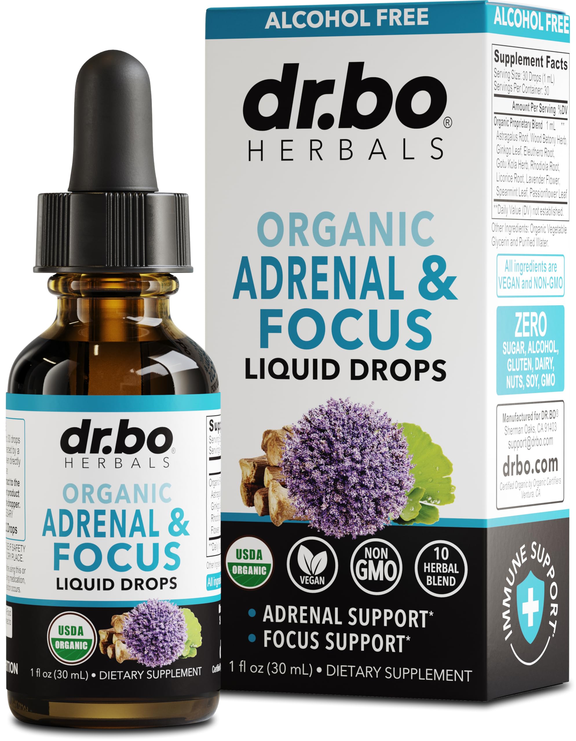 Adrenal Support Drops 1oz bottle - front view