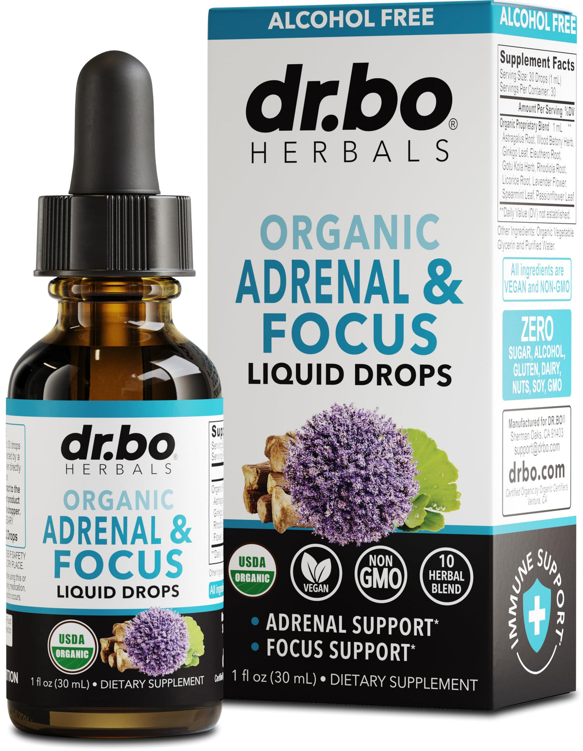 Adrenal Support Drops 1oz bottle - front view