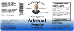 Graphic of Adrenal Formula ingredients including mullein, eleuthero, gotu kola