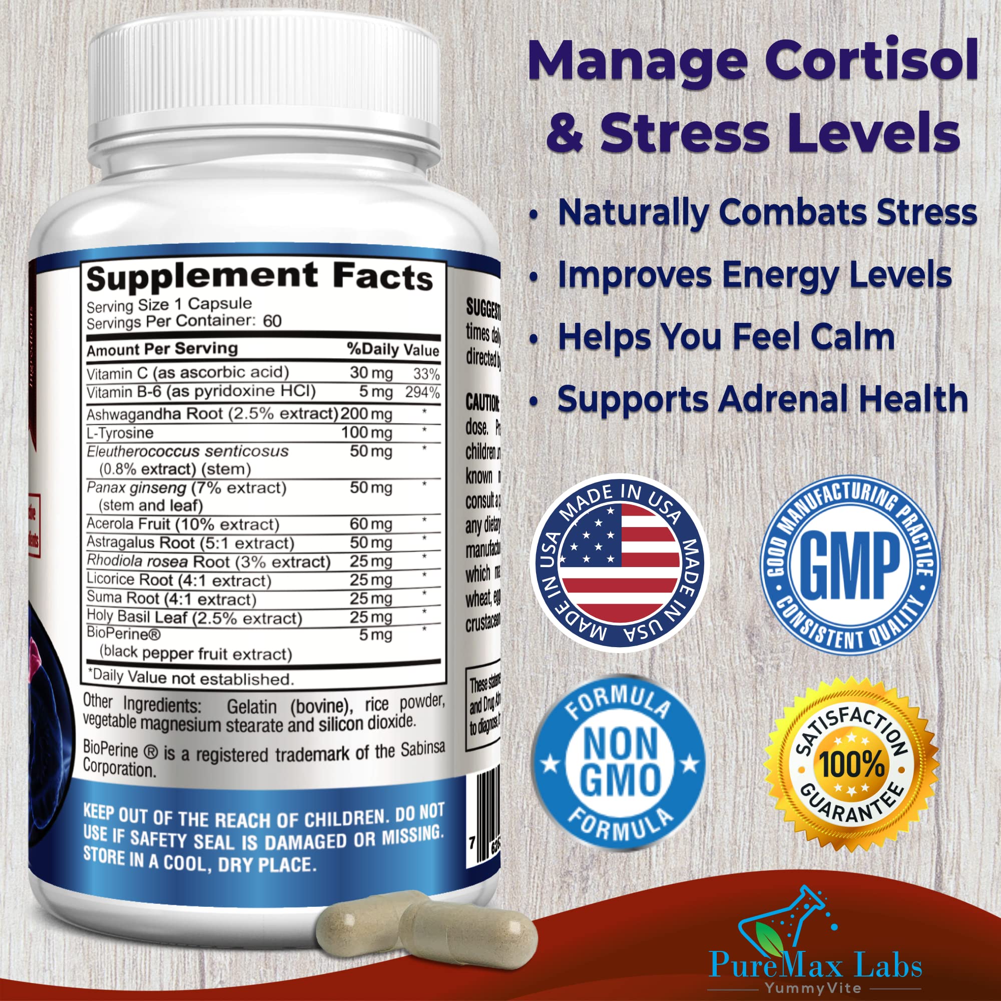 Adrenal health with balanced cortisol concept