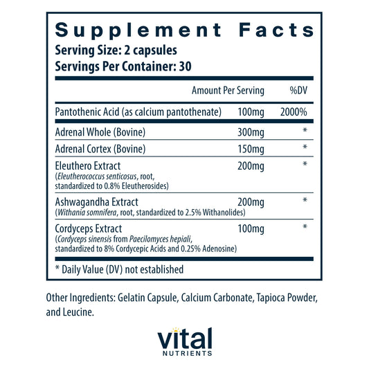 Adrenal Support formula featuring ashwagandha and adaptogenic herbs
