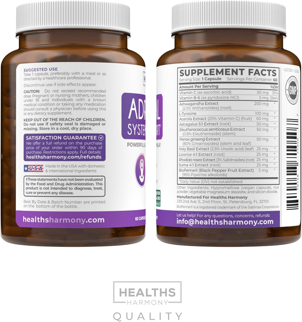 Back of bottle showing supplement facts