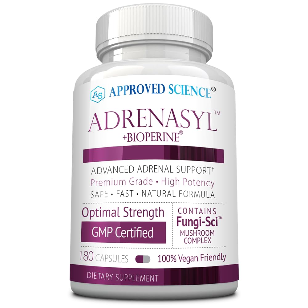 Approved Science Adrenasyl Adrenal Gland Support bottle label with 180 count
